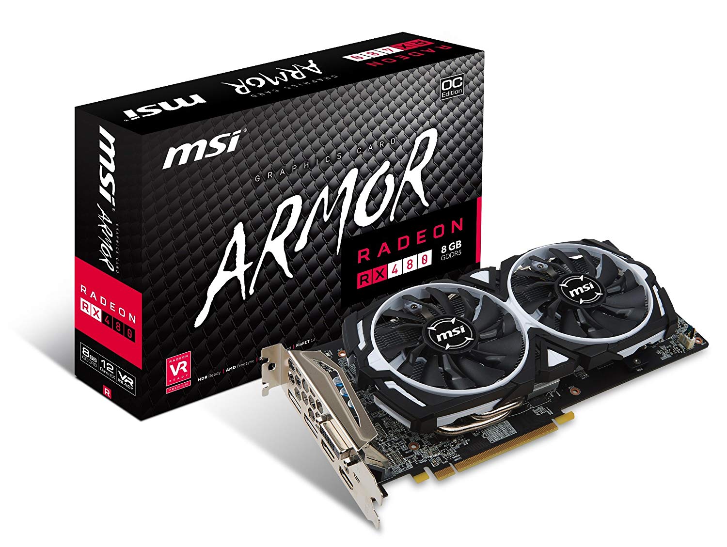 MSI GAMING Radeon RX 480 GDDR5 4GB CrossFire VR Ready FinFET DirectX 12 Graphics Card (RX 480 ARMOR 4G OC) 1 MSI GAMING Radeon RX 480 GDDR5 4GB CrossFire VR Ready FinFET DirectX 12 Graphics Card (RX 480 ARMOR 4G OC)