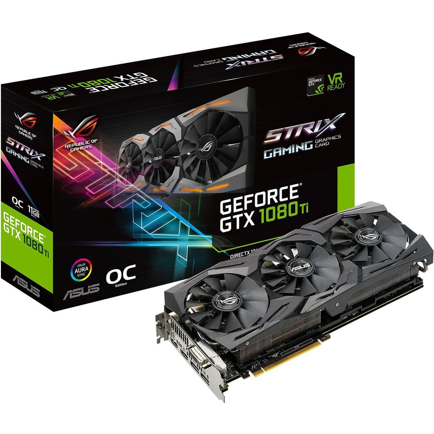 ASUS ROG-STRIX-GTX1080TI-O11G-GAMING GeForce 11GB OC Edition VR Ready 5K HD Gaming HDMI DisplayPort DVI Overclocked PC GDDR5X Graphics Card 1 ASUS ROG-STRIX-GTX1080TI-O11G-GAMING GeForce 11GB OC Edition VR Ready 5K HD Gaming HDMI DisplayPort DVI Overclocked PC GDDR5X Graphics Card