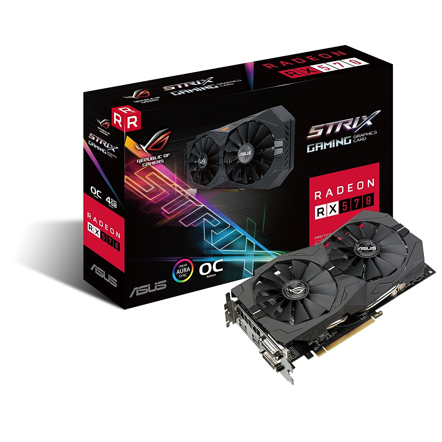 CASUS ROG-STRIX-RX570-O4G-GAMING OC Edition GDDR5 DP HDMI DVI VR Ready AMD Graphics Card 1 CASUS ROG-STRIX-RX570-O4G-GAMING OC Edition GDDR5 DP HDMI DVI VR Ready AMD Graphics Card
